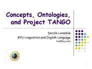 Concepts, Ontologies, and Project TANGO