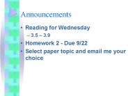 Announcements