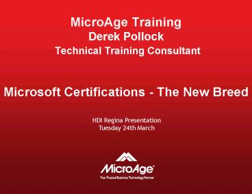 Microsoft Certifications The New Breed