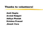 Thanks to volunteers!