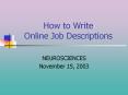How to Write Online Job Descriptions PowerPoint PPT Presentation