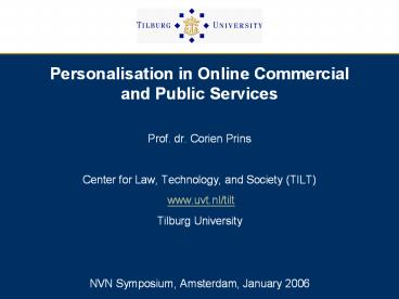 Personalisation in Online Commercial and Public Services