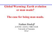 Global Warming: Earth evolution or man made?  The case for being man made.