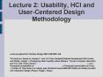 Lecture 2: Usability, HCI and UserCentered Design Methodology PowerPoint PPT Presentation