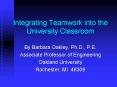 Integrating Teamwork into the University Classroom PowerPoint PPT Presentation