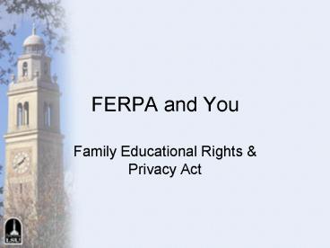 FERPA and You presentation | free to view