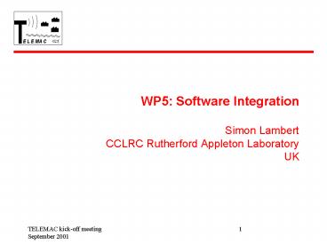 TELEMAC kickoff meeting