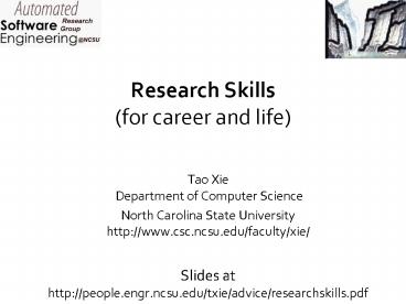 Research Skills (for career and life)