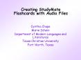 Creating StudyMate Flashcards with Audio Files PowerPoint PPT Presentation