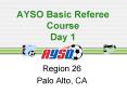 AYSO Basic Referee Course Day 1 PowerPoint PPT Presentation