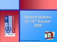 Student Bulletin for 19th October 2009