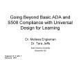 Going Beyond Basic ADA and S508 Compliance with Universal Design for Learning PowerPoint PPT Presentation