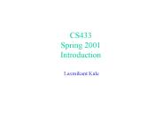 CS433 Spring 2001 Introduction