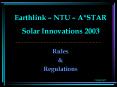 Earthlink NTU ASTAR Solar Innovations 2003 PowerPoint PPT Presentation
