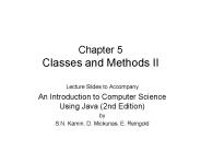 Chapter 5 Classes and Methods II