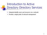 Introduction to Active Directory Directory Services