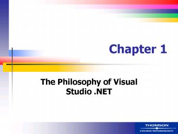 The Philosophy of Visual Studio 'NET