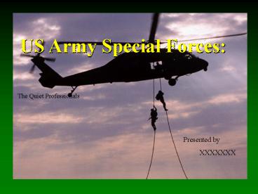 US Army Special Forces:
