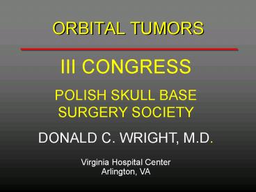 ORBITAL TUMORS