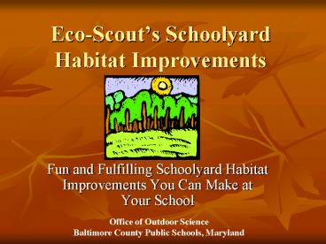 EcoScouts Schoolyard Habitat Improvements