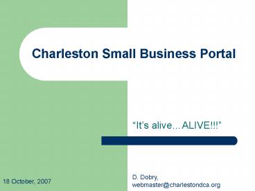 Charleston Small Business Portal