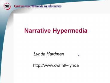 Narrative Hypermedia