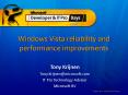 Windows Vista reliability and performance improvements PowerPoint PPT Presentation