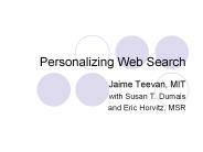 Personalizing Web Search