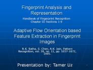 Fingerprint Analysis and Representation