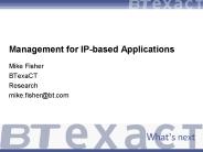 Management for IP-based Applications