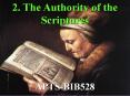 2. The Authority of the Scriptures PowerPoint PPT Presentation