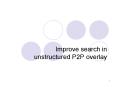 Improve search in unstructured P2P overlay PowerPoint PPT Presentation