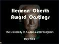 Herman Oberth Award Castings PowerPoint PPT Presentation