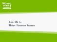 Title IX for Higher Education Students PowerPoint PPT Presentation