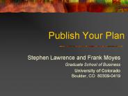 Publish Your Plan