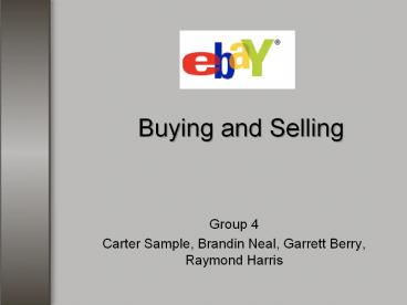 Buying and Selling