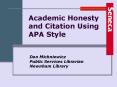 Academic Honesty and Citation Using APA Style PowerPoint PPT Presentation