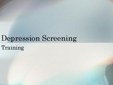 Depression Screening