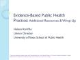 EvidenceBased Public Health Practice: Additional Resources PowerPoint PPT Presentation