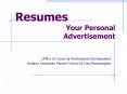 Resumes Your Personal Advertisement PowerPoint PPT Presentation