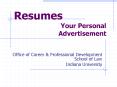 Resumes Your Personal    Advertisement PowerPoint PPT Presentation