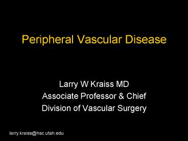 Peripheral Vascular Disease