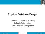 Physical Database Design