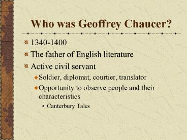 Who was Geoffrey Chaucer