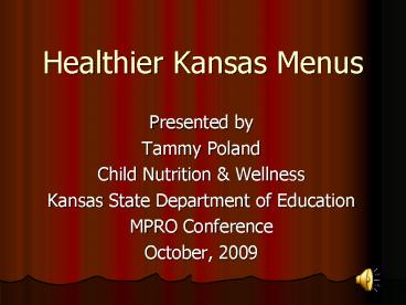 Healthier Kansas Menus