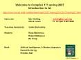 Welcome to CompSci 171 spring 2007 Introduction to AI. PowerPoint PPT Presentation