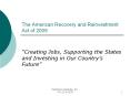 The American Recovery and Reinvestment Act of 2009 PowerPoint PPT Presentation