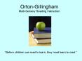 OrtonGillingham MultiSensory Reading Instruction PowerPoint PPT Presentation