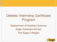Dietetic Internship Certificate Program PowerPoint PPT Presentation