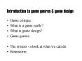 Introduction to game genres PowerPoint PPT Presentation